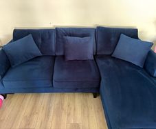Navy velvet 3 seater Sofa