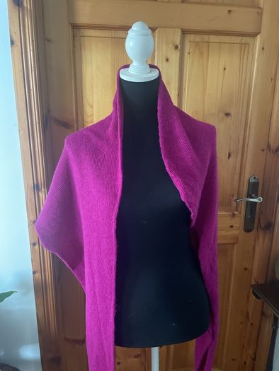 Fuchsia baby alpaca polyamide scarf shawl