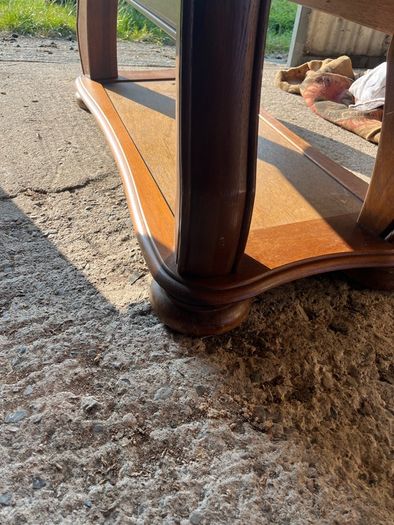 Solid maghoney 2 tier coffee table. Heavy piece