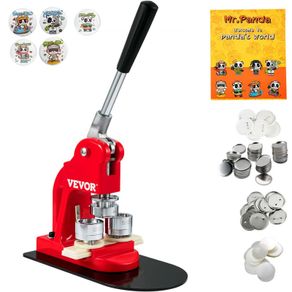25mm Button Maker 1 Button and Badge Maker Machine Button Maker Press Punch Press Machine with 500 Buttons(500pcs)