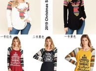 main image for ad Ladies Women Christmas T Shirt Top Long Sleeve Merry Little Reindeer Holly Jolly