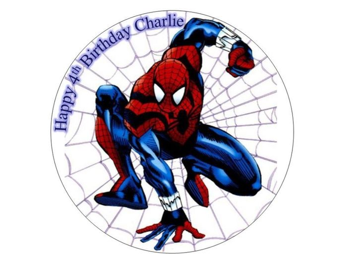 Spiderman personalised edible cake topper 7'