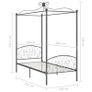 Canopy Bed Frame Grey Metal 100x200 cm Image 6