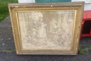 1800s tapestry framed