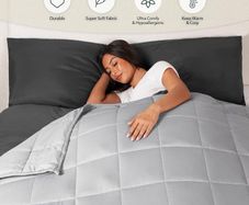 Brentfords Weighted Blanket Adult 4kg Silver Grey 125x150cm - Brand New