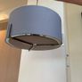 Satin Chrome 3 Light Pendant with Blue Shade Image 4