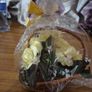 Vintage Flower Arrangement Heart Shaped Basket in Original Packaging. Image 5