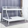 White Double Metal Bunk Bed Sturdy Frame Image 2