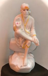 Vintage Shirdi Sai Baba Statue Indian Marble Dust Figurine