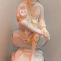 Vintage Shirdi Sai Baba Statue Indian Marble Dust Figurine