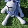 Handmade Crochet Lamb Plushie - Blue & White, 26cm Image 4