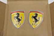 Ferrari Wing Decal Badges - Aluminum - self adhesive back