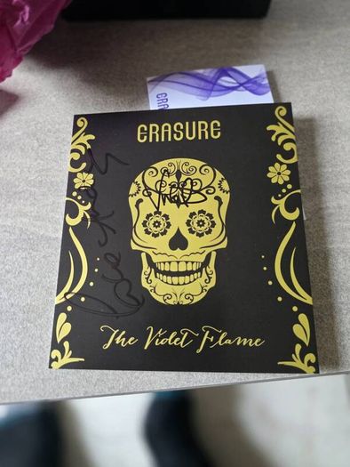 Erasure the violet flame triple cd signed by both Vince Clarke and singer Andy Bell,