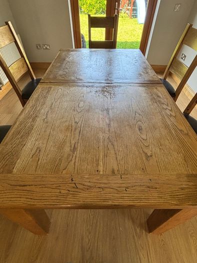 Extendable dining table and chair set for sale