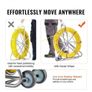 Fish Tape Puller Fiberglass 200mx7,9mm (656 ft 5/16 in) Wire Cable Running Duct Rodder Image 6