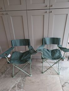 2 folding camping chairs