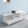 TV-Cabinet Lowboard for TVs up to 80 Inches, 178 cm Long, TV-Stand with 3 Drawers, 3 Open Compartments, 40 x 178 x 50 cm, Living Room, Steel Frame, White Image 3