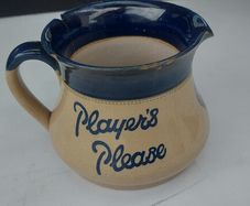 Players Please jug langleys 1930s,40s roughly,lovely display advertising item,collectors item,,their is few chips and hair line cracks, see pictures for condition,,fair condition,,price includes post to anywhere in Ireland, by tracking number, sold as is
