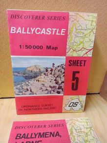 1989 'Ballymena Larne / 1993   Ballycastle / Ordnance Survey Folding Maps