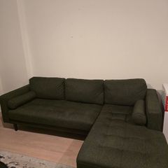 EZ Living Cooper Corner Sofa Moss Green Nearly New