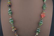 Vintage Venetian Style Fish Desgin &amp; Mix Eyes Glass Beads Necklace