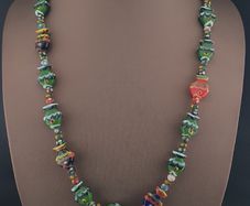 Vintage Venetian Style Fish Desgin & Mix Eyes Glass Beads Necklace