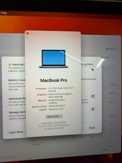 MacBook Pro 13" 2017 - works but needs new battery