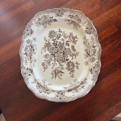 Antique Victorian Asiatic Pheasants Staffordshire Large Platter