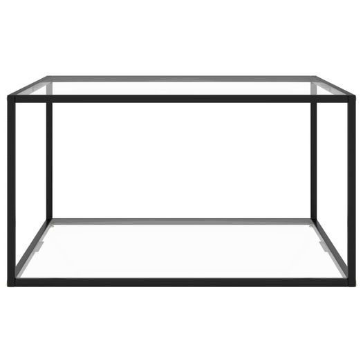 Tea Table Black with Tempered Glass 90x90x50 cm