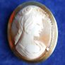Antique Gold Plated Larger Carved Shell Cameo Brooch Image 3