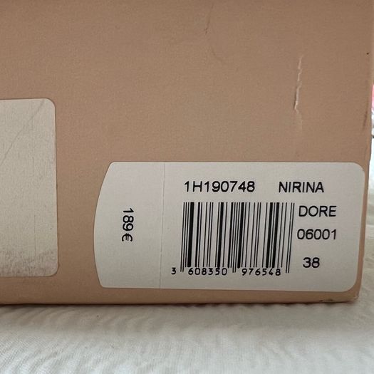 Des Petits Hauts gold high heels with box size 5