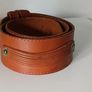 Thick Curved Brown Leather Belt with Studs Image 3