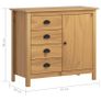 Sideboard Hill Range Honey Brown 91x40x80 cm Solid Pine Wood Image 8