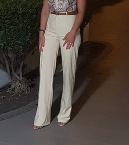 Cream flare trousers size 10