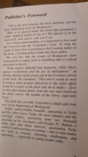 A Thousand Encounters With The Blessed Virgin Mary In Medjugorie. The Seer Vicka Speaks Of Her Experiences. Rare Paperback In Good Condition.