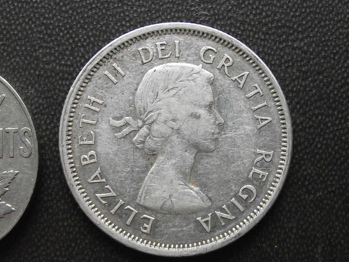 Canada 2 Coins: 5 Cents (1929) & 25 Cents (1962)