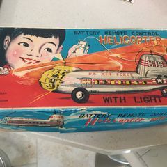 Vintage TN Helicopter Double Rotor Vintage Tin Toy