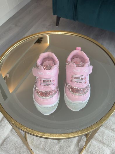 Adorable Hello Kitty Pink Glitter Light-Up Sneakers