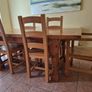 Solid Oak table and 2 chairs Image 3