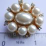 Vintage Large Oval Clip-On Earrings with Faux Pearls & Cut Crystal Image 6