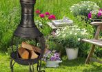 Chimenea with fire grate Aztec stove for garden gold