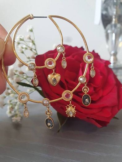 Swarovski crystal earrings hoops