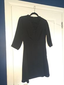 River Island Black Mini Lace Skater dress