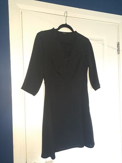 River Island Black Mini Lace Skater dress