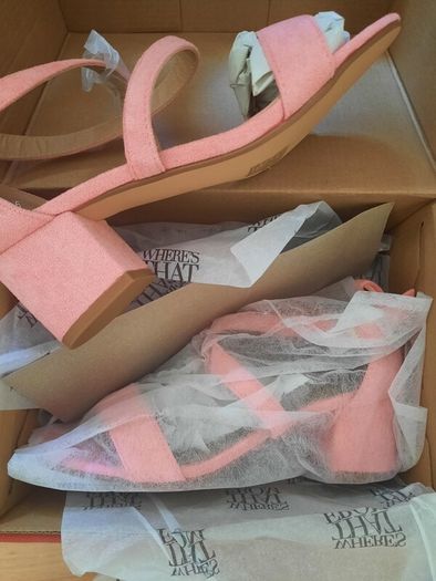 Pink Blush Suede Effect Sandals