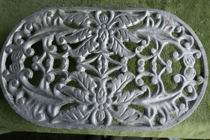 Vintage oval aluminum trivet French Vintage ByIsa