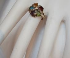 Diamond and Multi-Gemstone Flower Ring