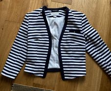 H&M Blazer white and navy straps size uk 6/8 XS