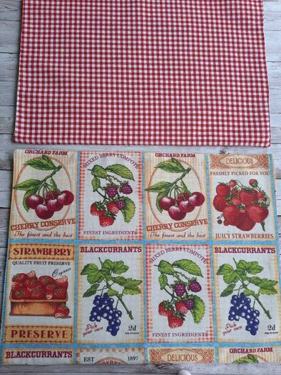 Handmade Placemats." Summer fruits, Farmers Market, Mediterranean Herbs"