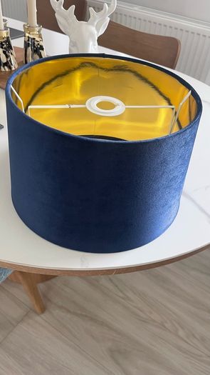 Navy Velvet Lampshade